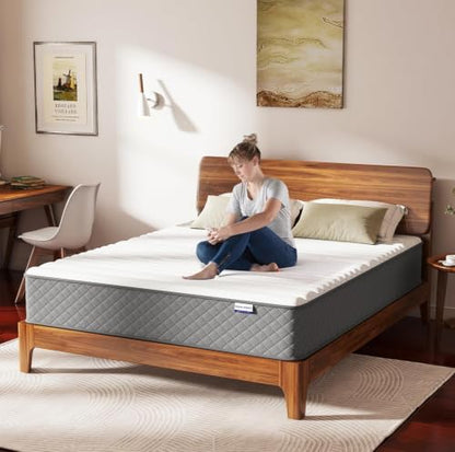Full Mattress,10 Inch Full Size Medium Firm Hybrid Mattress in a Box, 7-Zone Memory Foam & Pocket Spring Mattress for Pressure Relief and Full Body Support