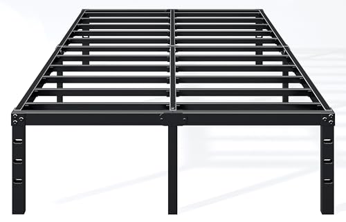 16 Inch Full Bed Frame, Under Bed Storage, Black