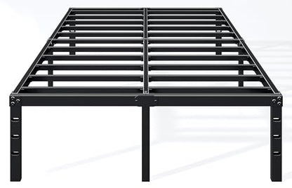 16 Inch Full Bed Frame, Under Bed Storage, Black