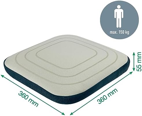 Leitz Ergo Active Wobble Cushion, Ergonomic Seat Cushion, Square Seat Pad for Improved Ergonomics, Seat Cushion for Office Chair with Light Grey Cover, 65400085