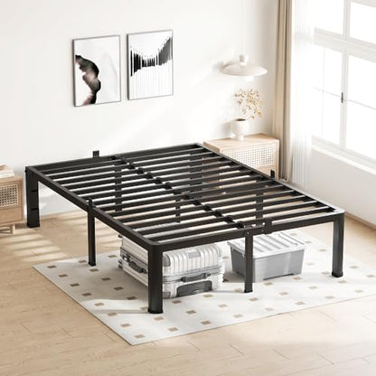 18 Inch Full Bed Frame with Round Corners No Box Spring Needed