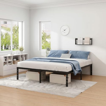 Metal Bed Frame,King Size Bed Frame with Storage Space,18 Inch