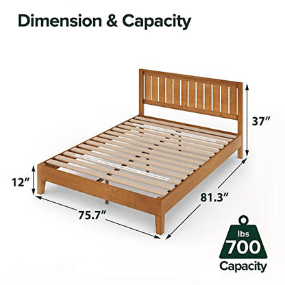 Zinus Alexis Deluxe Wood Platform Bed Frame with Headboard, King