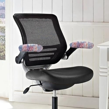 Butterfly Print Office Chair Arm Covers Set of 2, Peach Blossom Print Arm Rest Covers, Stretchy Washable for Desk & Computer Chairs