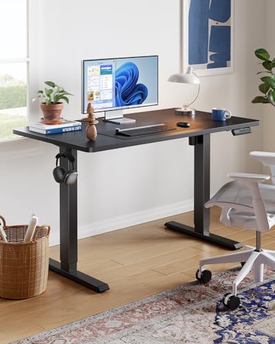 48x23 Inch Electric Standing Desk, Adjustable, Light Vintage Brown
