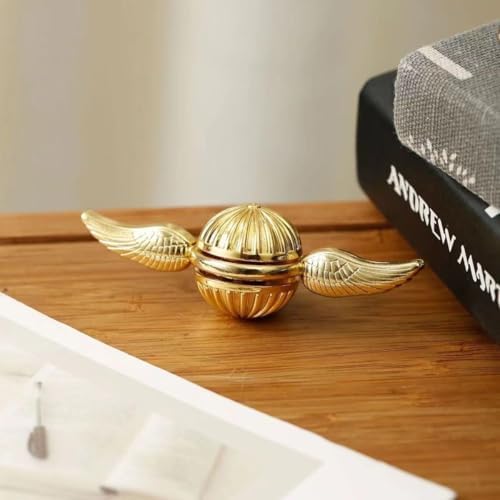 Umnodobn Gold Fidget Spinner Magic Orb Anxiety Toys Stress Relief Reducer Spin Fidgets Hand Bearing Tri Spinner Finger Spinners Toy Focus Fidgeting Restless Novelty Gift for Adults Kids