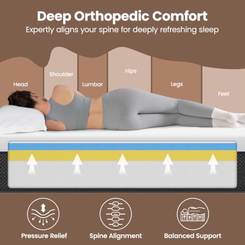 Firm King Mattress - 14 Inch Memory Foam Mattress King with Orthopedic Support - Low Motion Transfer & Deep Sleep, CertiPUR-US Certified, 365 Nights Trial