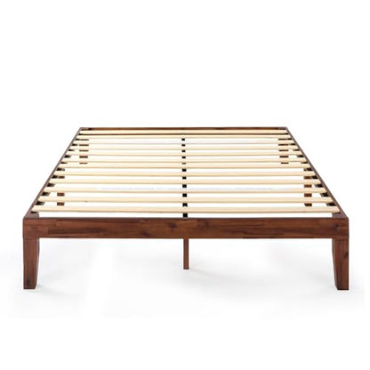 Naturalista Classic - 12 Inch Solid Wood Platform Bed with Wooden Slats, No Box Spring Needed, Easy Assembly, Queen, Espresso