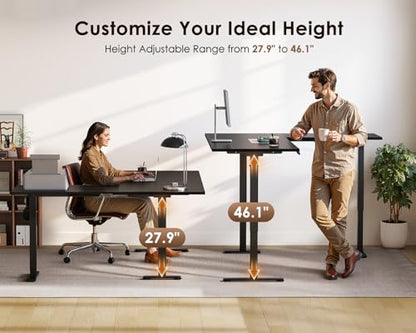 63 Inch Reversible L Shaped Electric Standing Desk, Black
