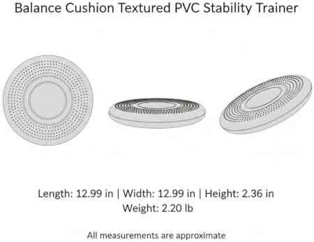 13 x 13 Inch Textured PVC Balance Cushion Stability Trainer for Active Seating and Floor Exercises