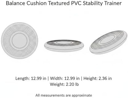 13 x 13 Inch Textured PVC Balance Cushion Stability Trainer for Active Seating and Floor Exercises