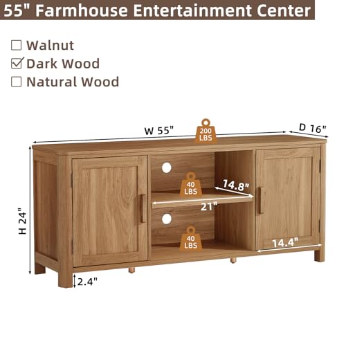 Farmhouse 55" Tv Stand Up for 65 in TV,Tv Consoles for Living Room