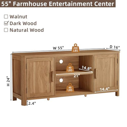 Farmhouse 55" Tv Stand Up for 65 in TV,Tv Consoles for Living Room