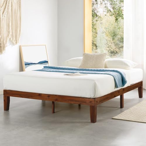 Naturalista Classic - 12 Inch Solid Wood Platform Bed with Wooden Slats, No Box Spring Needed, Easy Assembly, Queen, Espresso