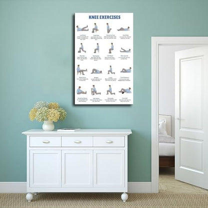 Knee Exercises Chart Exercise Charts Senior Workout Routines Home Workout Plan Knee Friendly Exercises Canvas Poster Bedroom Decor Room Decor Unframe 24x36inch