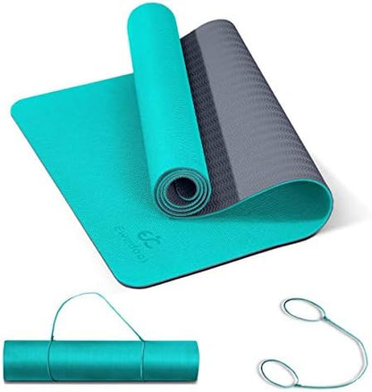 Ewedoos Eco Friendly Yoga Mat Thick TPE Yoga Mat Non Slip Yoga Mats Anti-tear Exercise Workout Mat for Women Men Kids Yoga, Pilates and Fitness