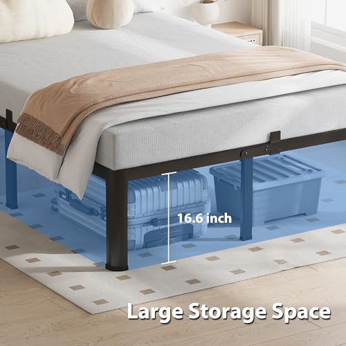 18 Inch Full Bed Frame with Round Corners No Box Spring Needed