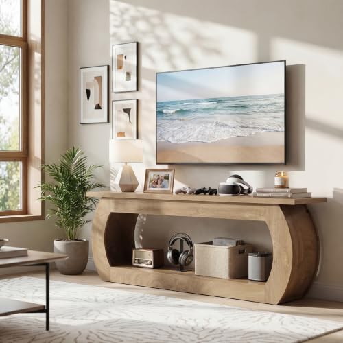 TV Stand for 65 Inch, Wooden Entertainment Center with Storage