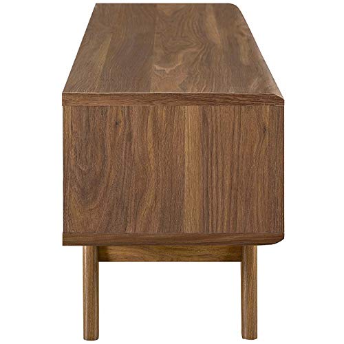 Render 48" Mid-Century Modern Low Profile Media Console TV Stand, 48 Inch, Walnut