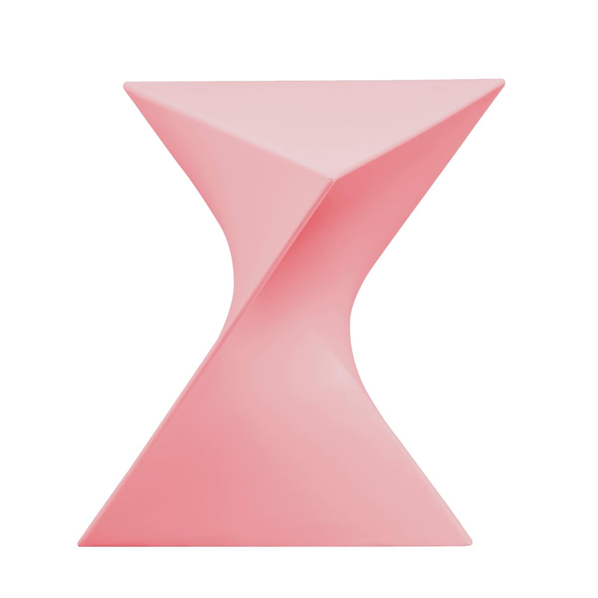15.75" Triangular Side Table, Stackable Plastic Accent End Table for Indoor & Outdoor Use, Weather-Resistant Modern Patio & Living Room Table, Set of 2, Pink