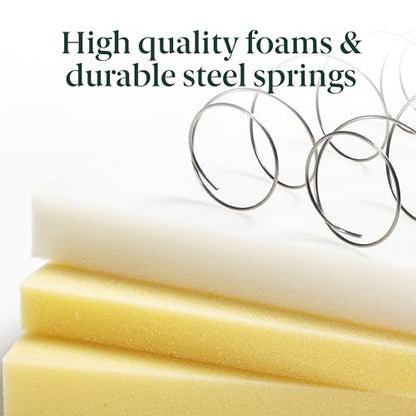 Zinus 6 Inch Foam and Spring Hybrid Mattress [New Version], Twin, Medium Firmness, Durable Support, Certified Safe Foams & Fabric, Mattress in A Box, White