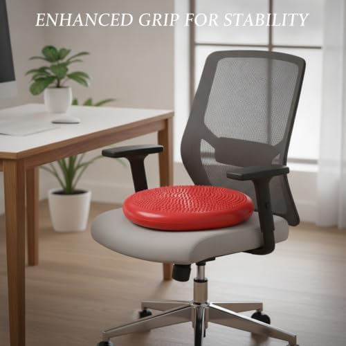 13 x 13 Inch Textured PVC Balance Cushion Stability Trainer for Active Seating and Floor Exercises