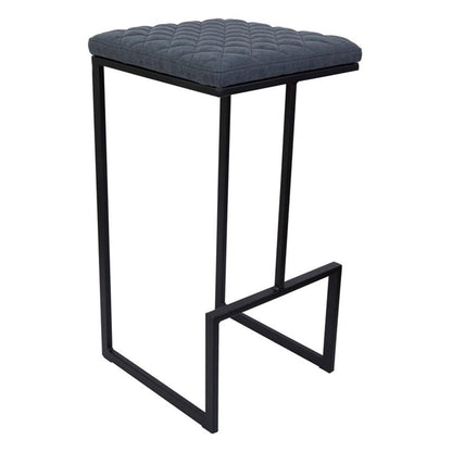 Counter Height Bar Stool, Modern Backless Bar Stool for Kitchen Island & Home Bar, Faux Leather Upholstered Seat with Metal Frame, Industrial Style Counter Stool, Blue