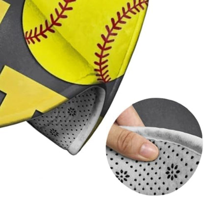 Circular Rugs Large Modern Round Area Rug Fashion Decor Mat for Home Office Love Sports Softball