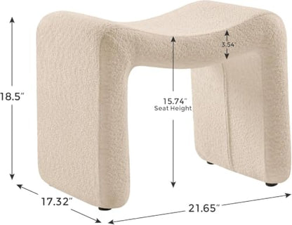 Small Footstool Ottoman, Multi-Functional Modern Foot Stool, Sofa Footrest Extra Seating for Living Room, Entryway, Hallways and Bedrooms, Small, Camel