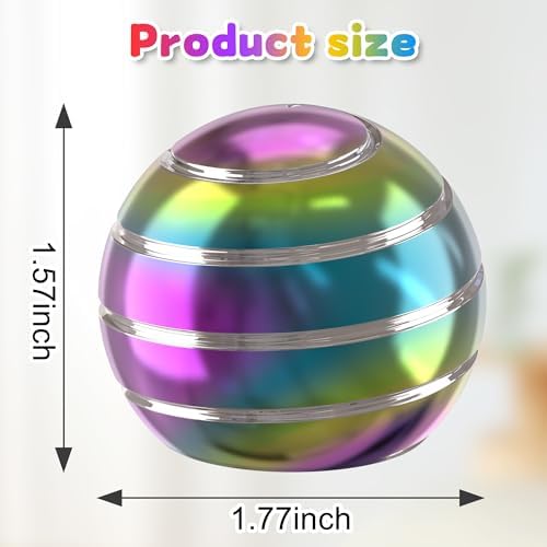 Kryfa 1.77in Kinetic Fidget Desk Toy, Anxiety Relief ADHD for Adults, Rainbow