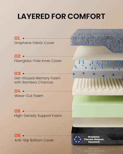Amada Split King Adjustable Bed Frame and 14 Inch Cooling Gel Memory Foam Mattress Set, Massage, Head & Foot Incline, Wireless Remote, USB Ports, LED Night Light, Medium Firm Support