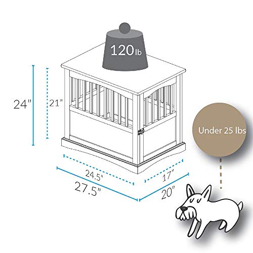 Wooden Pet Crate, End Table, Medium, New Black