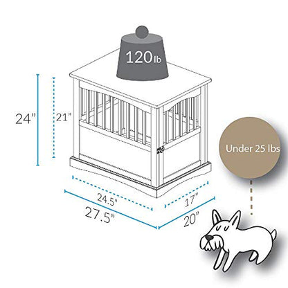 Wooden Pet Crate, End Table, Medium, New Black