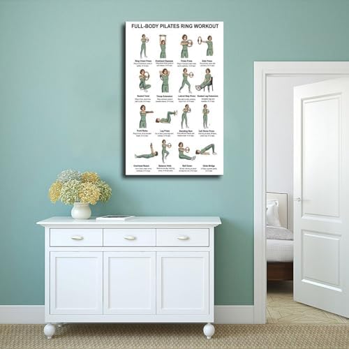 Pilates Ring Exercises Full Body Workout Chart Magic Circle Workout Pilates Ring Guide Home Canvas Poster Bedroom Decor Room Decor Unframe 20x30inch