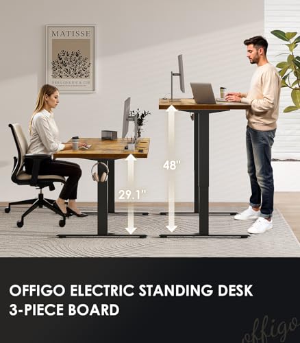 71" Executive Electric Standing Desk Height Adjustable, Rustic Brown