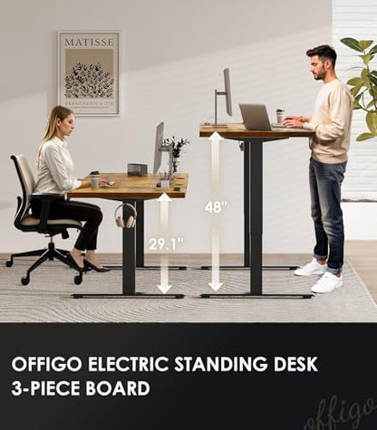 71" Executive Electric Standing Desk Height Adjustable, Rustic Brown