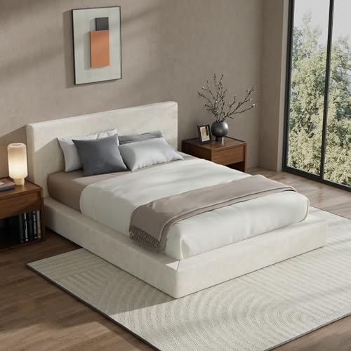 AirFrame Queen Upholstered Bed Frame with Plush Padded Headboard