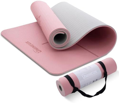 UMINEUX Yoga Mat Extra Thick 1/3'' & 2/5" Non Slip Yoga Mats for Women Eco Friendly TPE Fitness Exercise Mat with Carrying Sling & Storage Bag