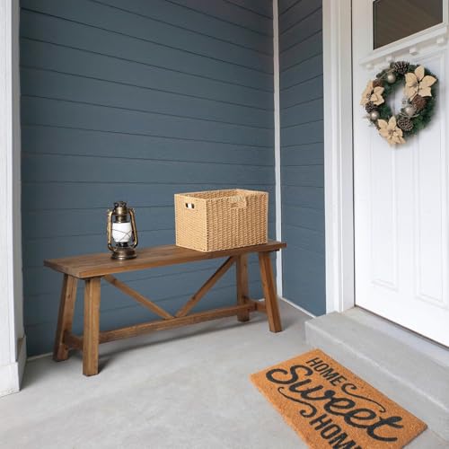 43" Farmhouse Solid Wood Bench, Narrow Long Seat, Natural