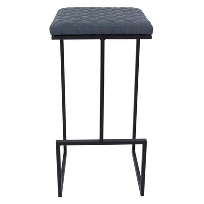 Counter Height Bar Stool, Modern Backless Bar Stool for Kitchen Island & Home Bar, Faux Leather Upholstered Seat with Metal Frame, Industrial Style Counter Stool, Blue