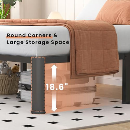 20 Inch Queen Heavy Duty 3500lbs Bed Frame with Round-Corner