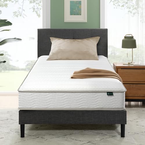 Zinus 6 Inch Foam and Spring Hybrid Mattress [New Version], Twin, Medium Firmness, Durable Support, Certified Safe Foams & Fabric, Mattress in A Box, White