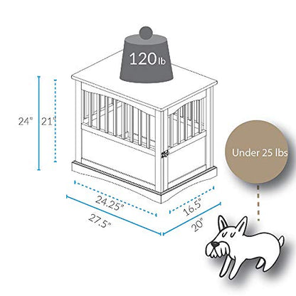 Wooden Medium Pet Crate, End Table, Espresso