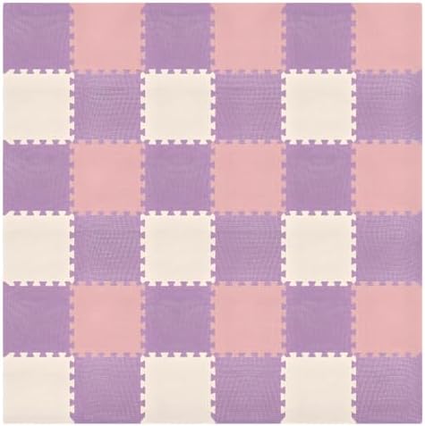 We Sell Mats Interlocking Foam Floor Tiles - 3/8" Thick Lilac Mix 36-Pack