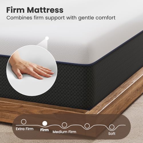 Firm King Mattress - 14 Inch Memory Foam Mattress King with Orthopedic Support - Low Motion Transfer & Deep Sleep, CertiPUR-US Certified, 365 Nights Trial