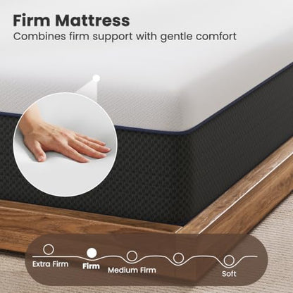 Firm King Mattress - 14 Inch Memory Foam Mattress King with Orthopedic Support - Low Motion Transfer & Deep Sleep, CertiPUR-US Certified, 365 Nights Trial