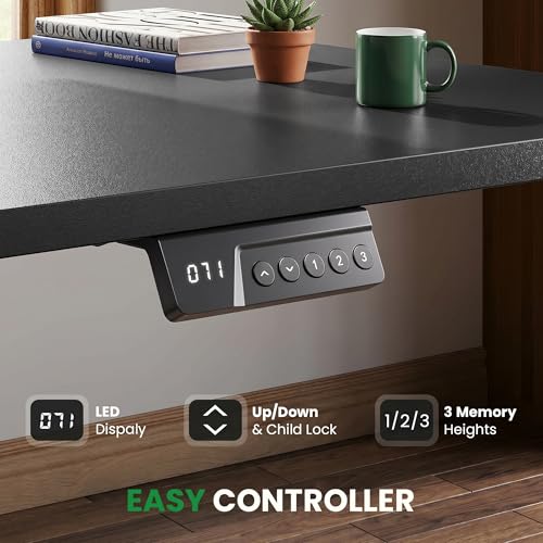 63x55 Inch L-Shaped Standing Desk with Charging Station Corner Desk