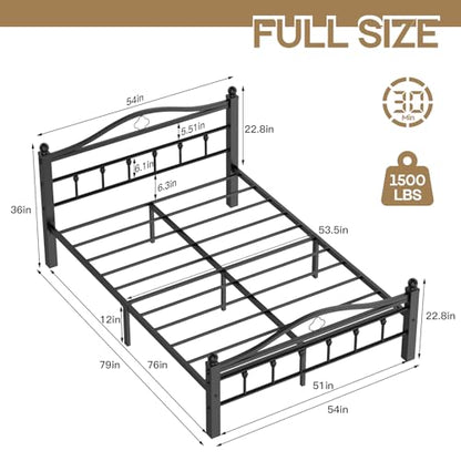 Metal Full Size Bed Frames with Headboard