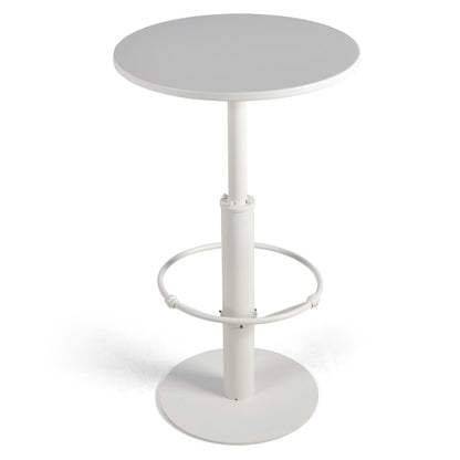 42" Tall Modern Industrial Bar Table-23.6" Dia Round Metal Top Standing Pub Cocktail Bistro Table-Indoor Outdoor Patio-Commercial Grade, Heavy Duty (White)