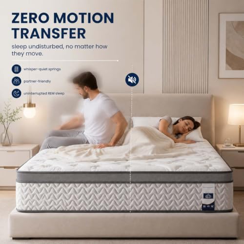 Full Mattress, 10 Inch Cooling Hybrid Full Size Mattress in a Box